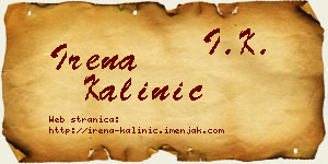 Irena Kalinić vizit kartica